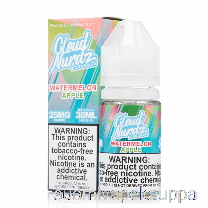 Vape Suomi Jäävesimeloni Omena - Pilvi Nurdz Suolat - 30ml 25mg